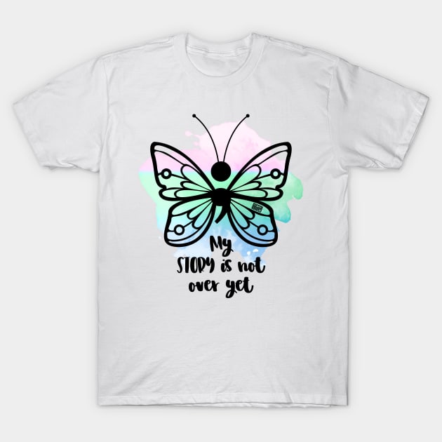 BUTTERFLY (;) DEPRESSION LGBTQ POLYSEXUAL PRIDE FLAG T-Shirt by porcodiseno